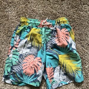 Boys Cat and Jack Palm pattern swimming trunks